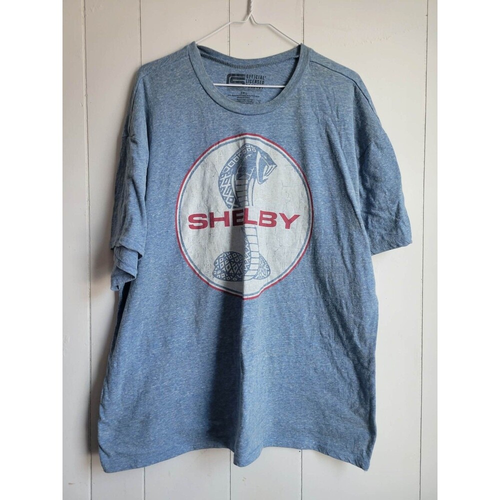 Shelby Cobra Men’s 2xl Blue Licensed T Shirt Ford Cobra Mustang Racing Retro
